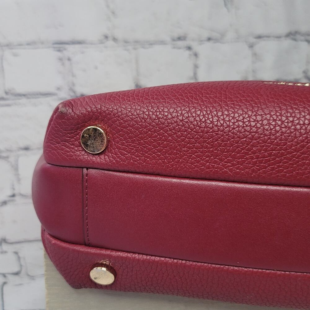 Michael Kors- Leather Satchel Crossbody- Burgundy in color- Small in size - Picture 8 of 10